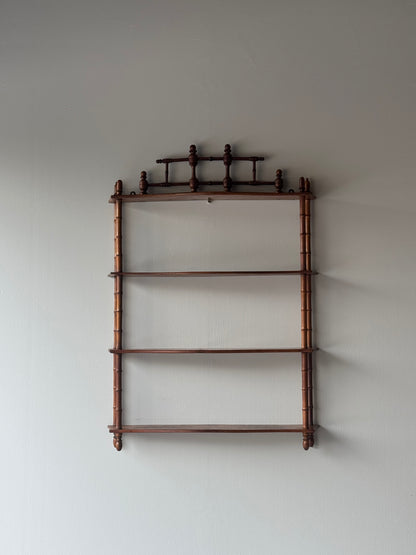 Vintage faux bamboo shelving unit