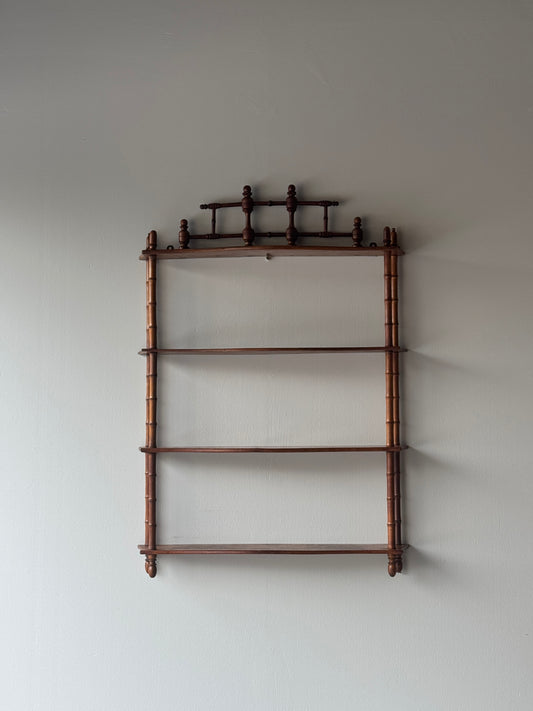 Vintage faux bamboo shelving unit