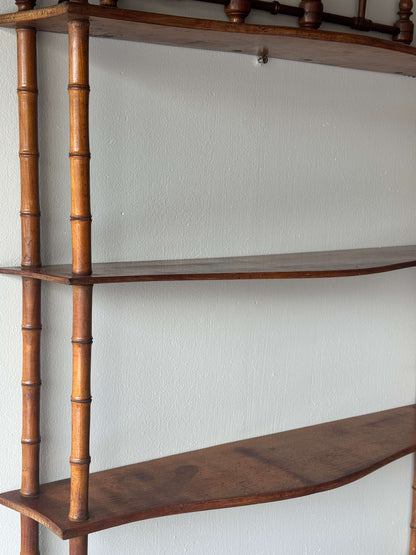 Vintage faux bamboo shelving unit
