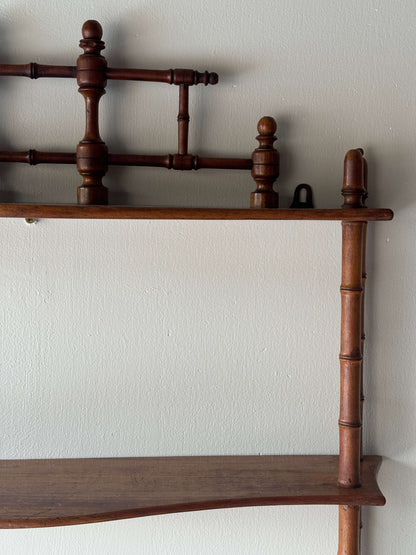 Vintage faux bamboo shelving unit