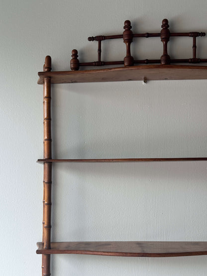Vintage faux bamboo shelving unit