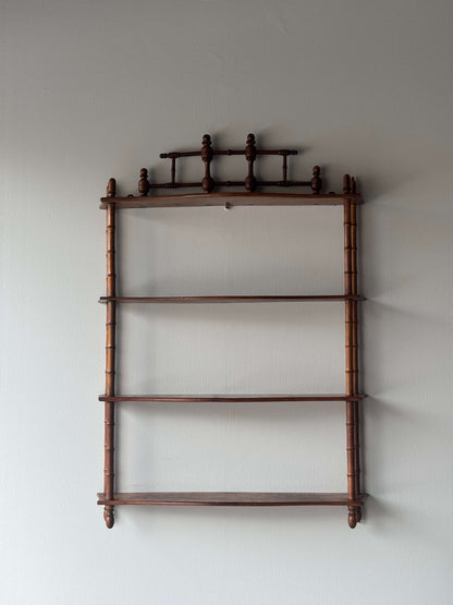 Vintage faux bamboo shelving unit