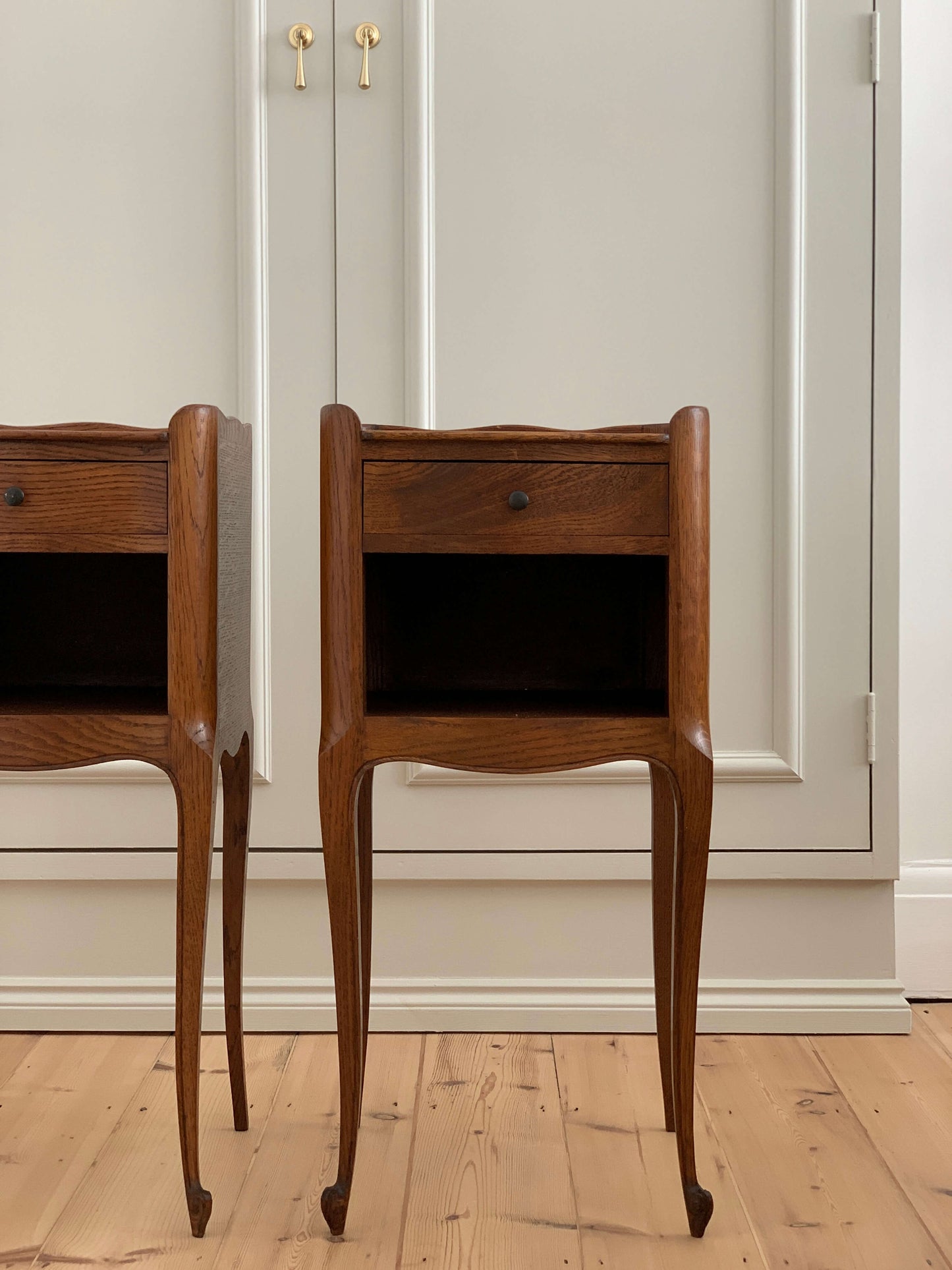 Pair of French vintage bedsides with drawer