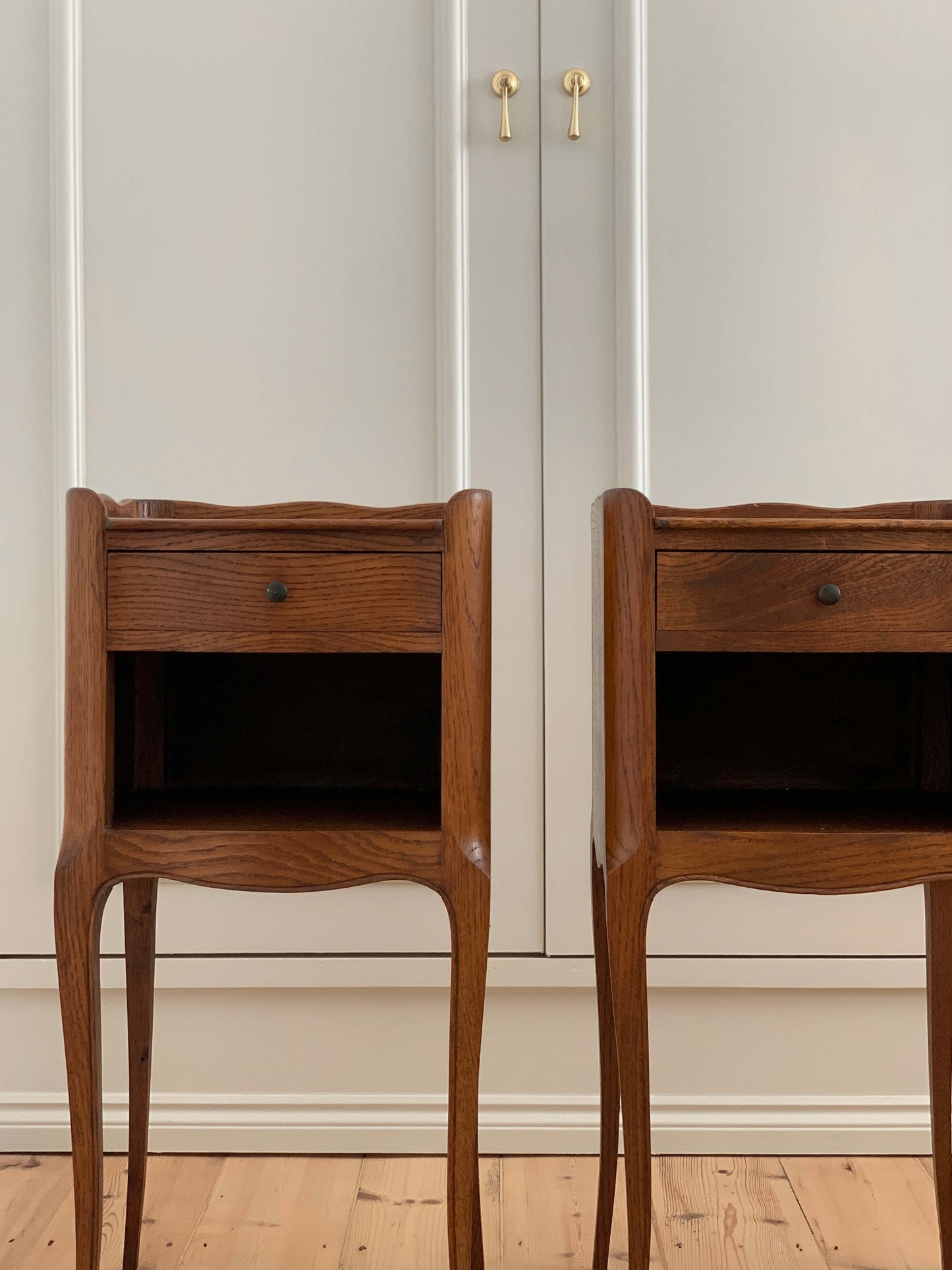 Pair of French vintage bedsides with drawer