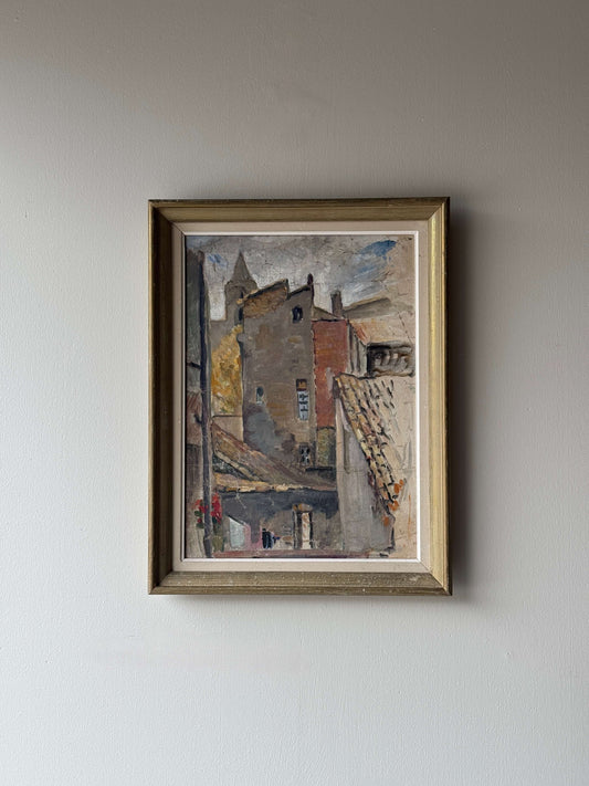French mid-century oil on canvas