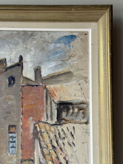 French mid-century oil on canvas