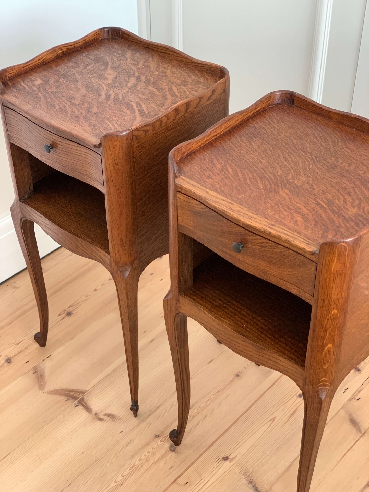 Pair of French vintage bedsides with drawer