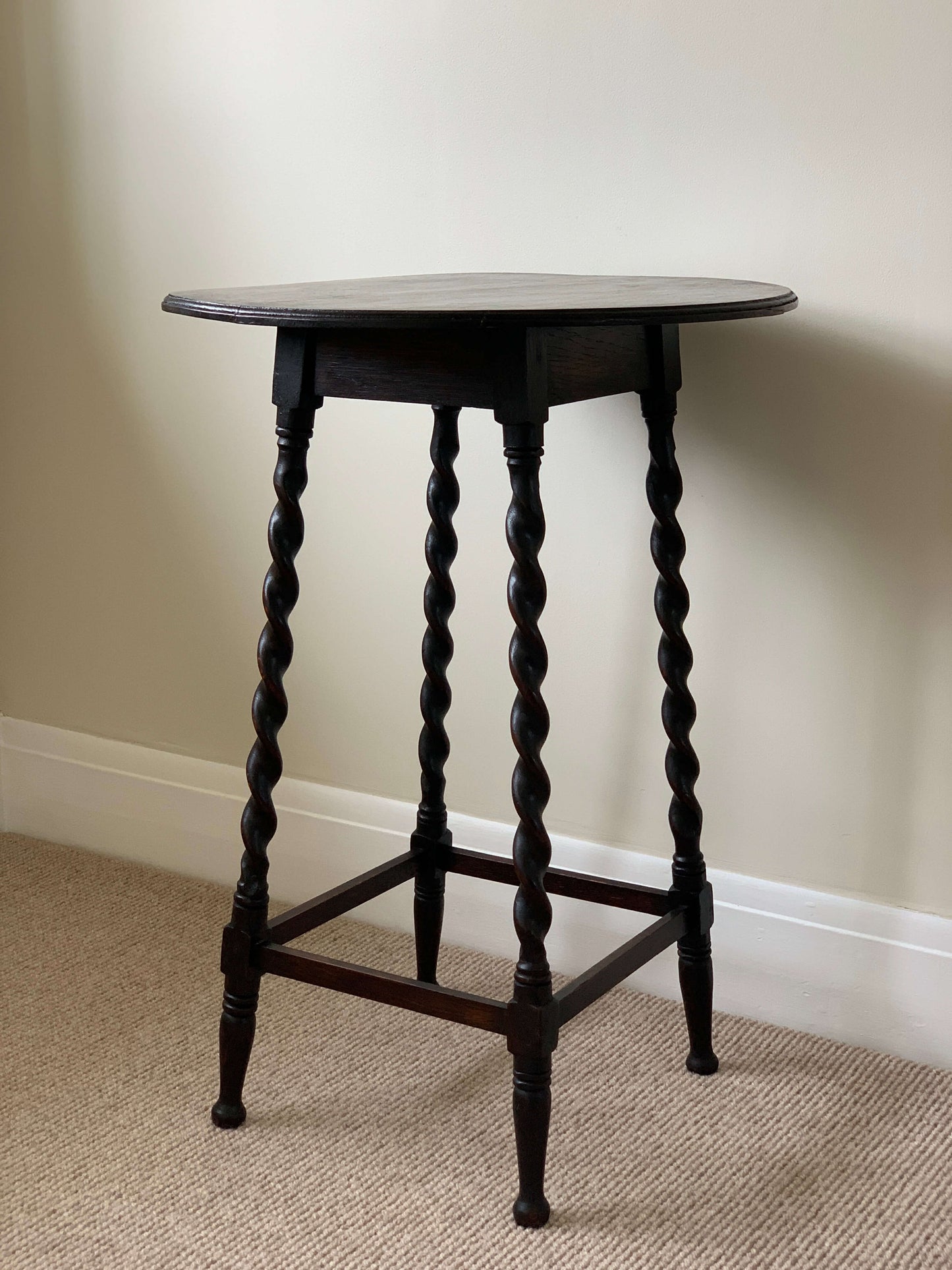 Antique circular barley twist side table