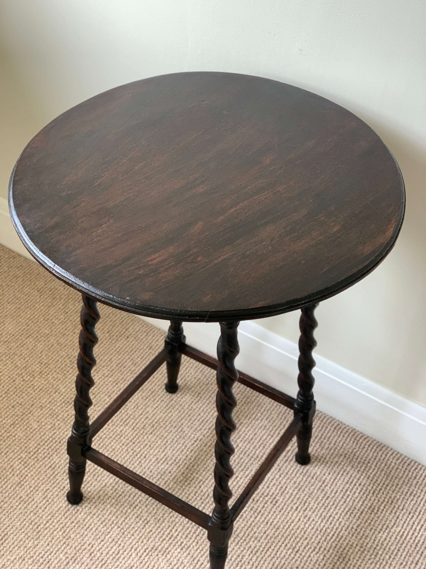 Antique circular barley twist side table