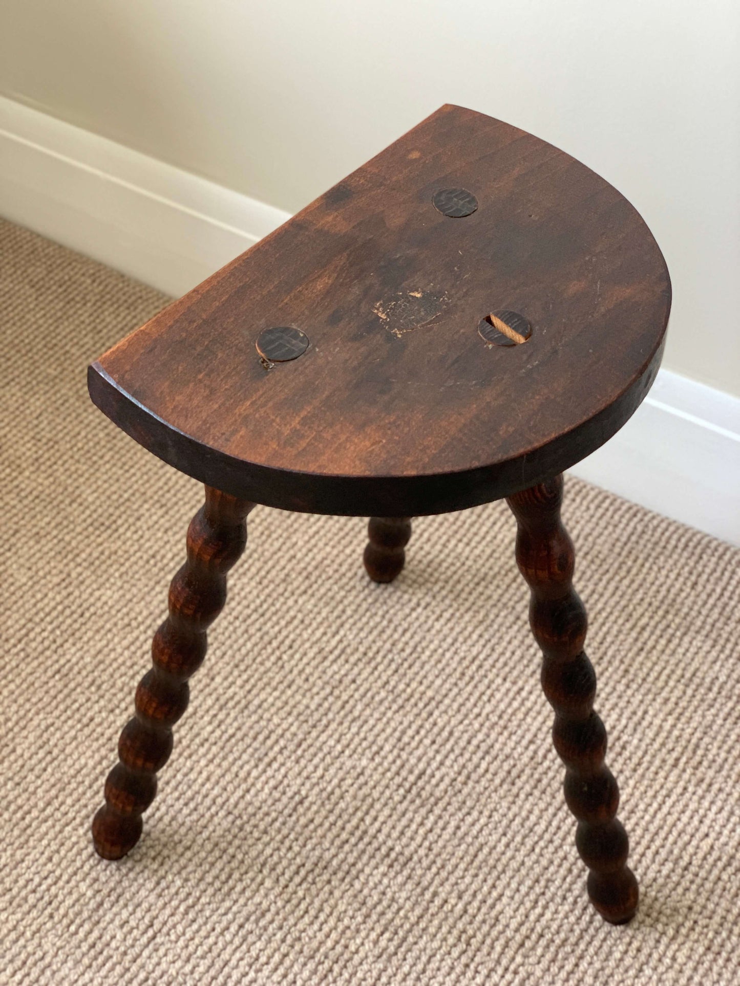 French antique bobbin stool