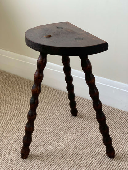 French antique bobbin stool