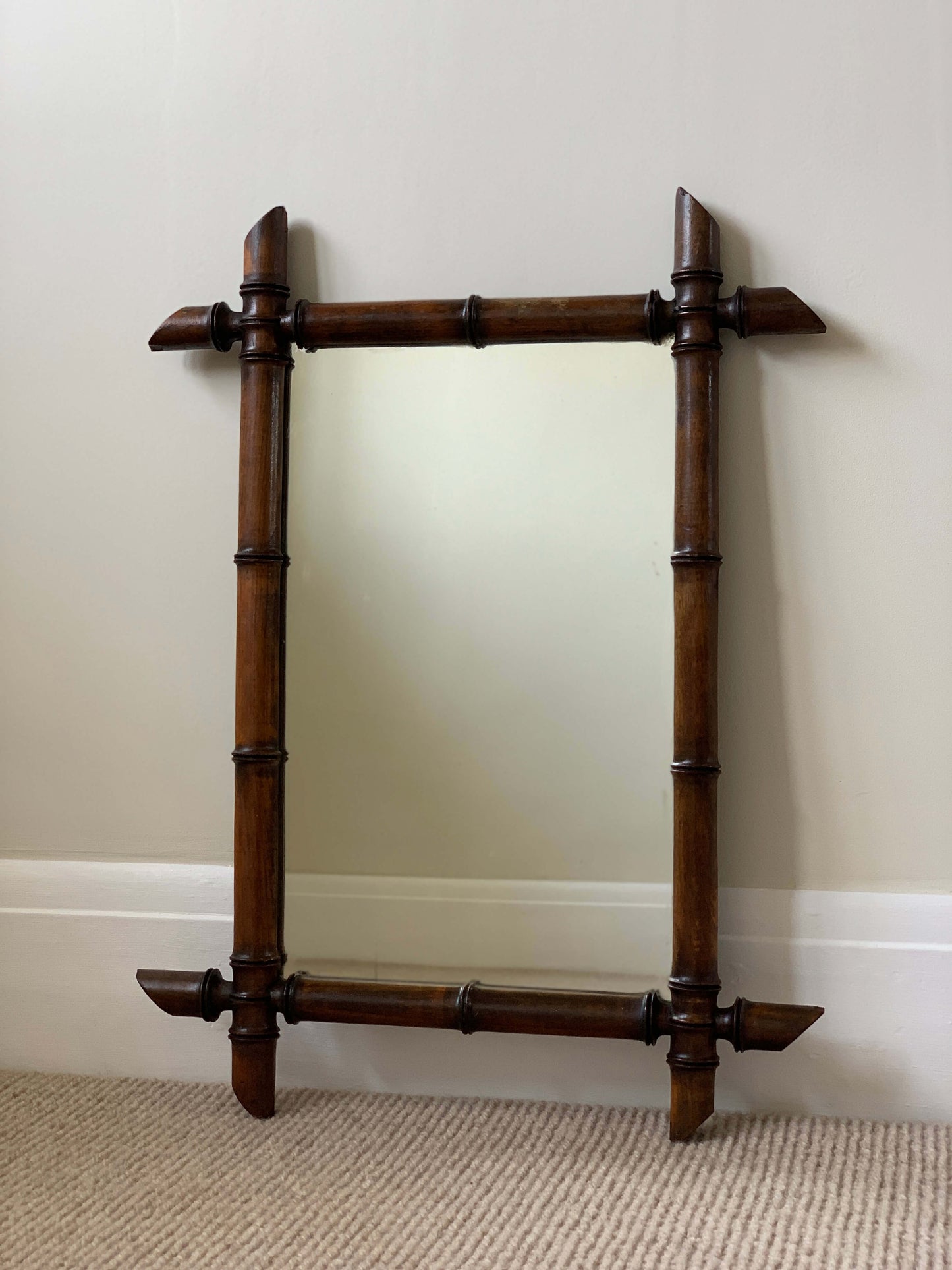 French faux bamboo mirror