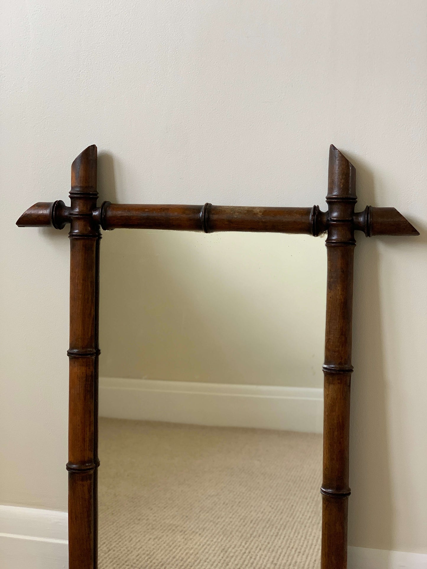 French faux bamboo mirror