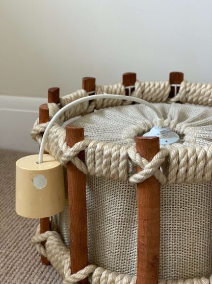 Mid-century French woven pendant light