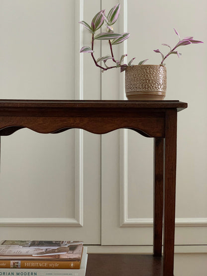 Antique scalloped console table