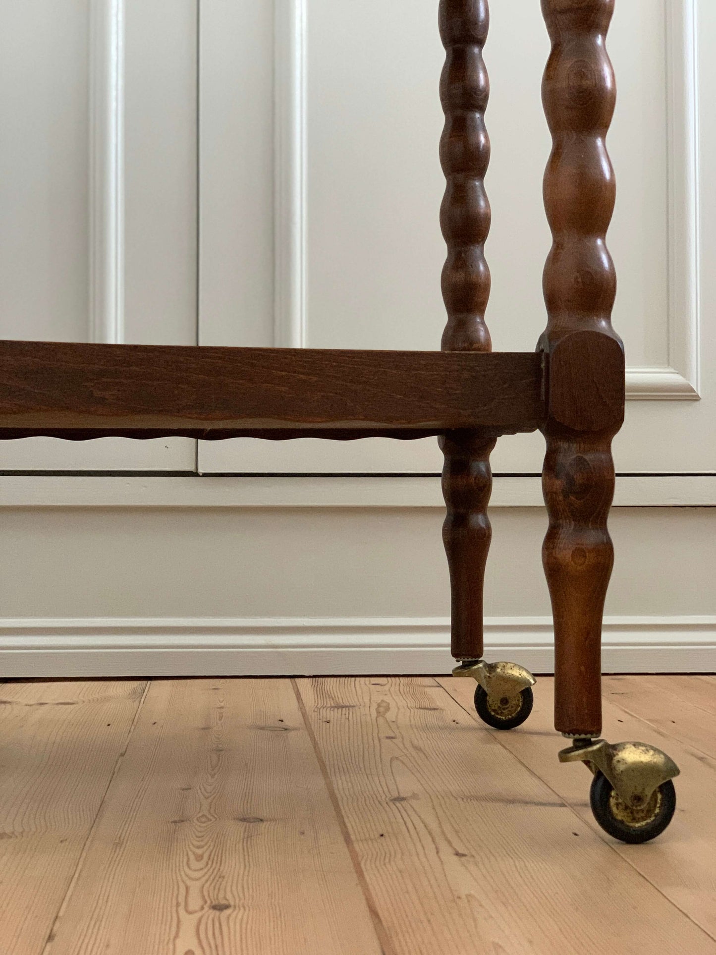 French antique bobbin bar cart