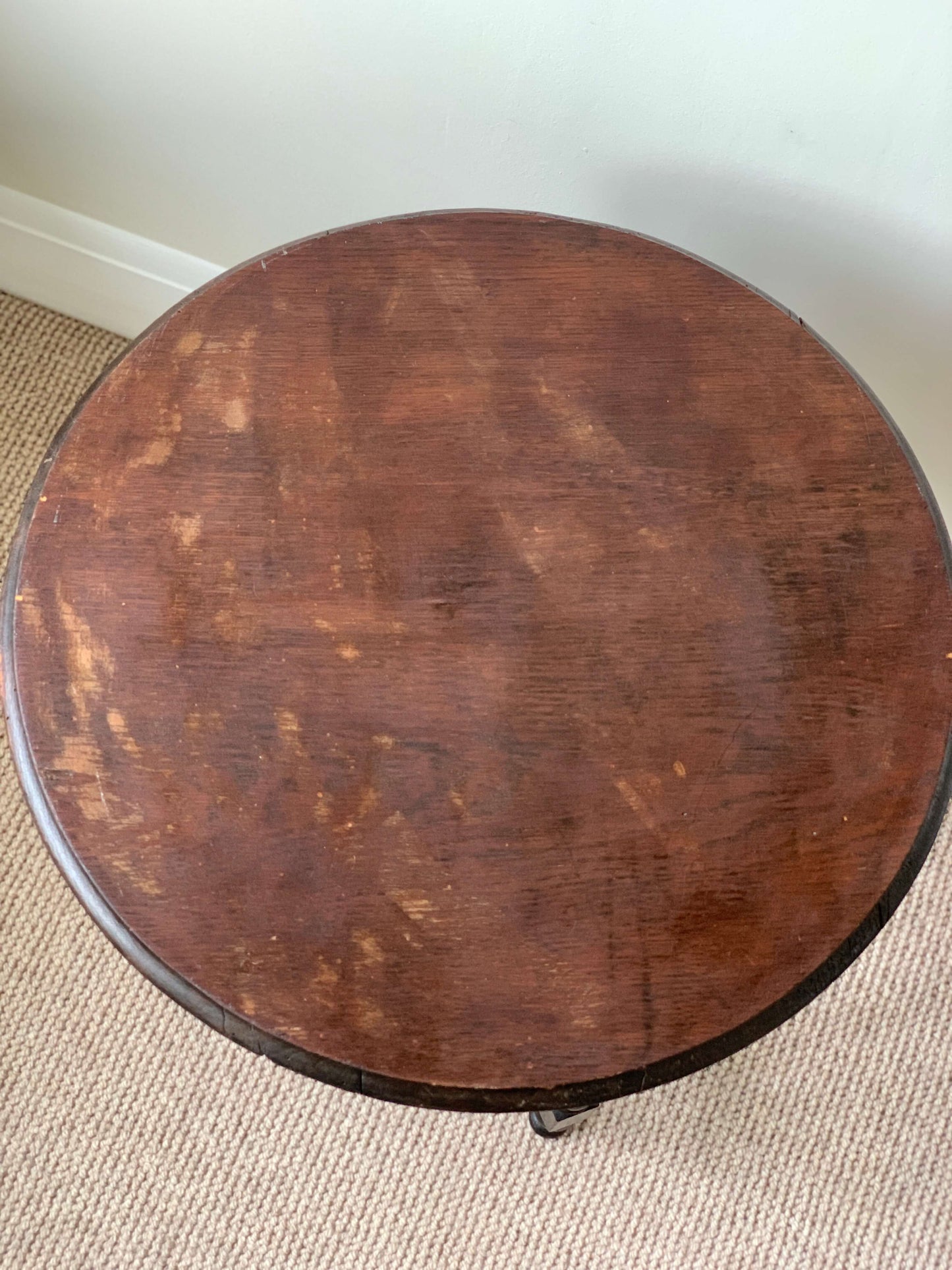 French antique bobbin circular side table