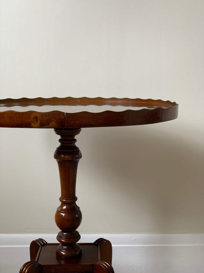 Vintage scallop-edged side table