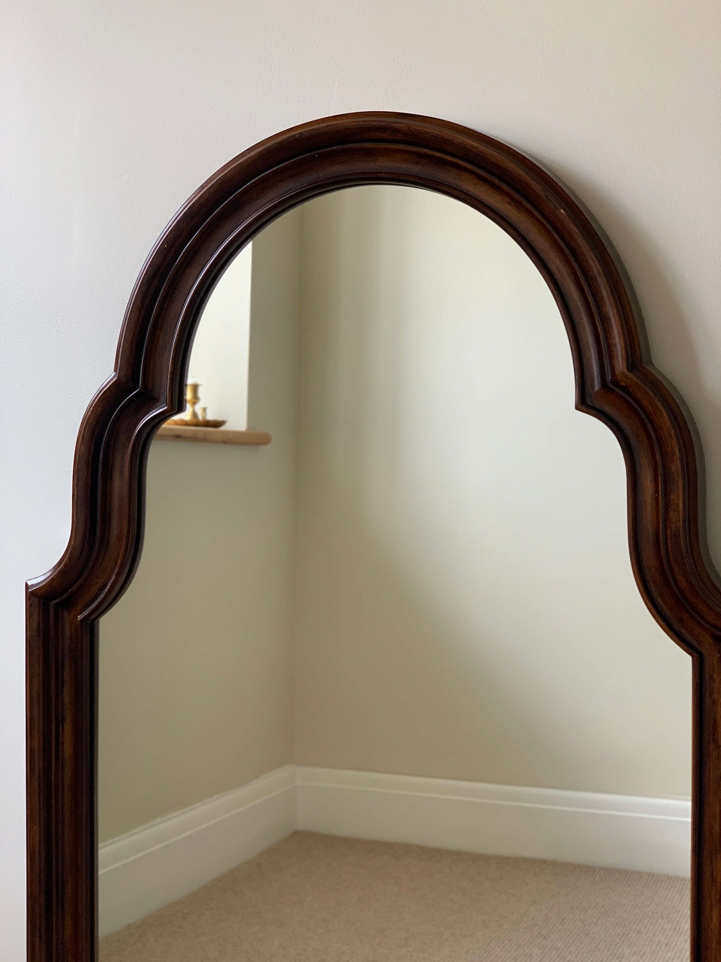 Large vintage Queen Anne mirror