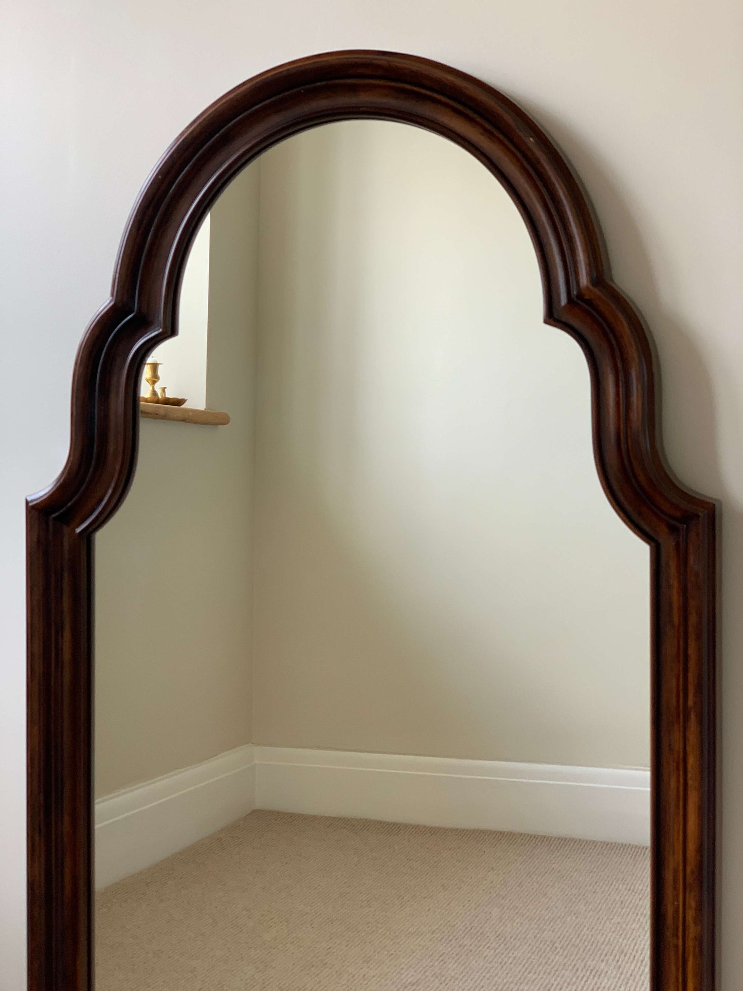 Large vintage Queen Anne mirror