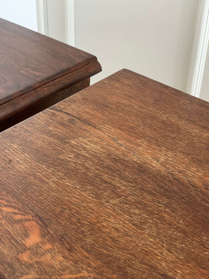 Pair of antique French oak bedside tables