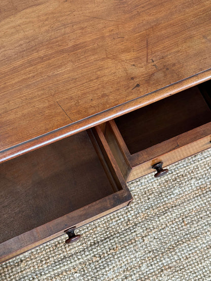 Victorian writing desk on brass castors