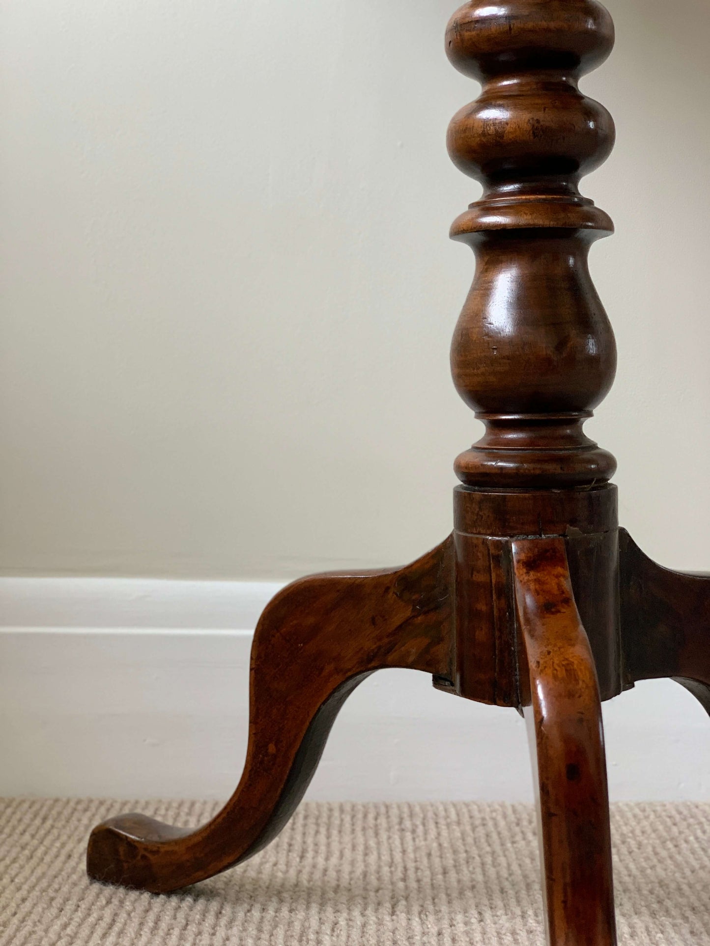 Antique bobbin occasional table on splayed legs