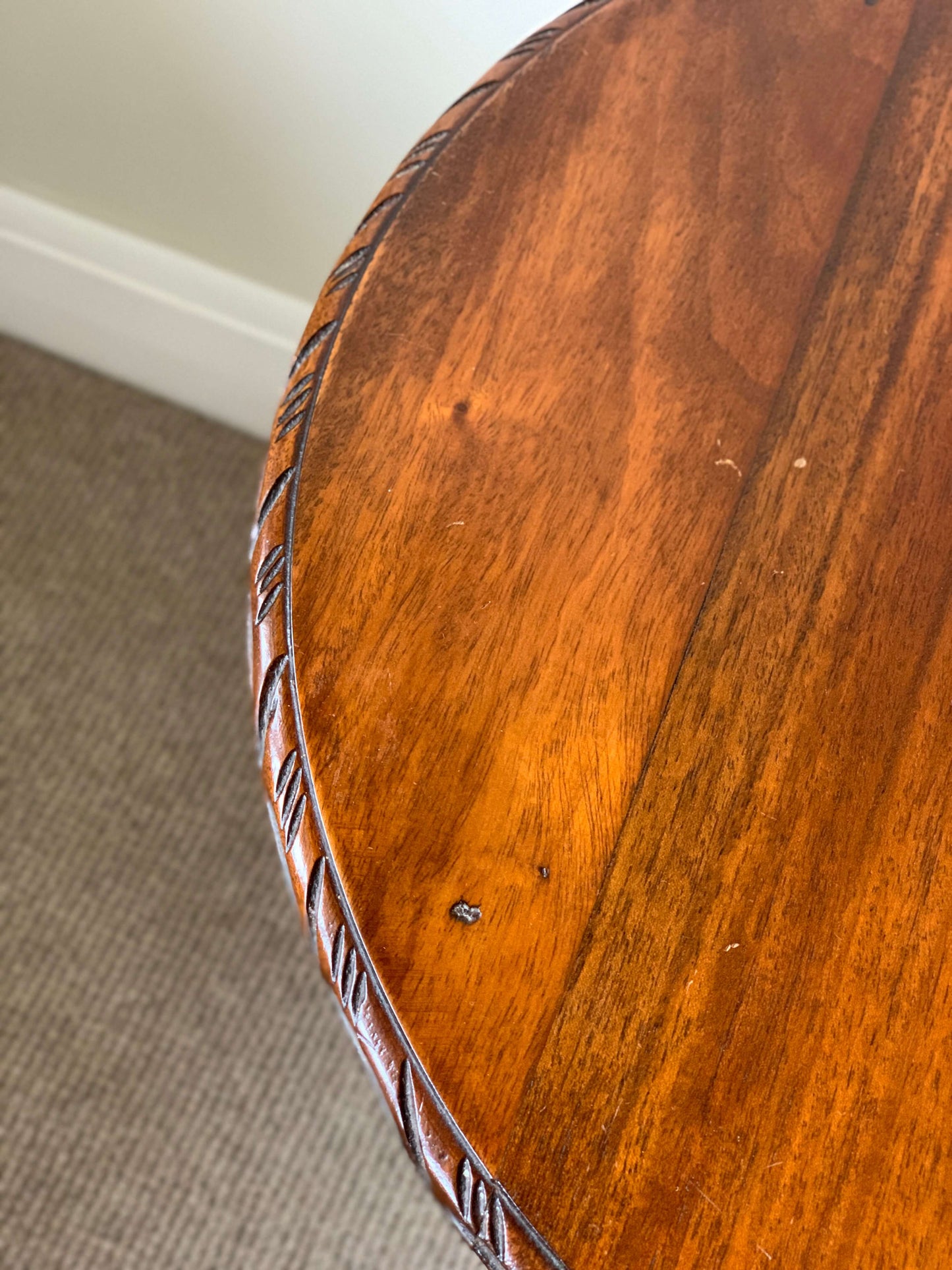 Antique bobbin occasional table on splayed legs