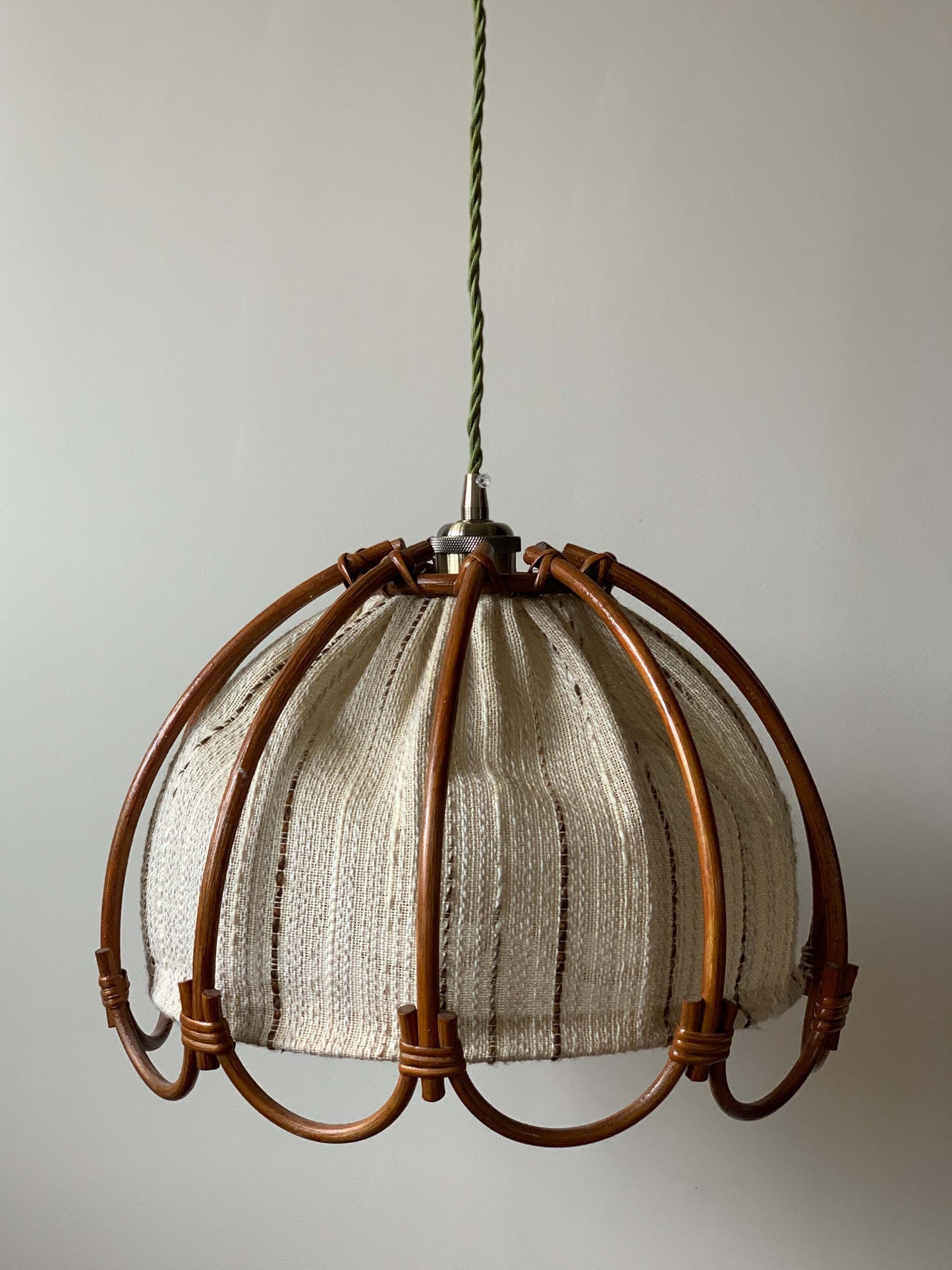 Mid-century French bamboo pendant