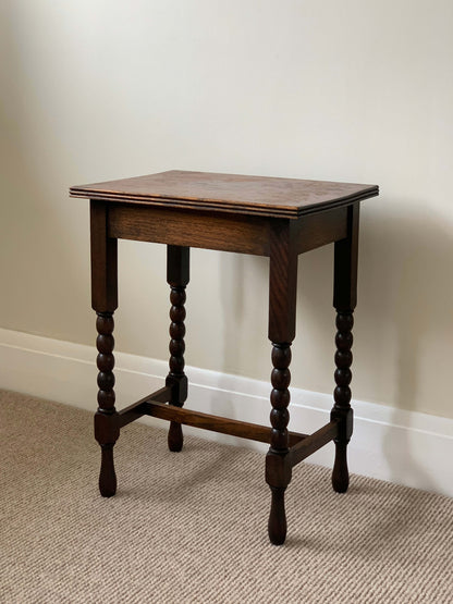 Antique rectangular bobbin table