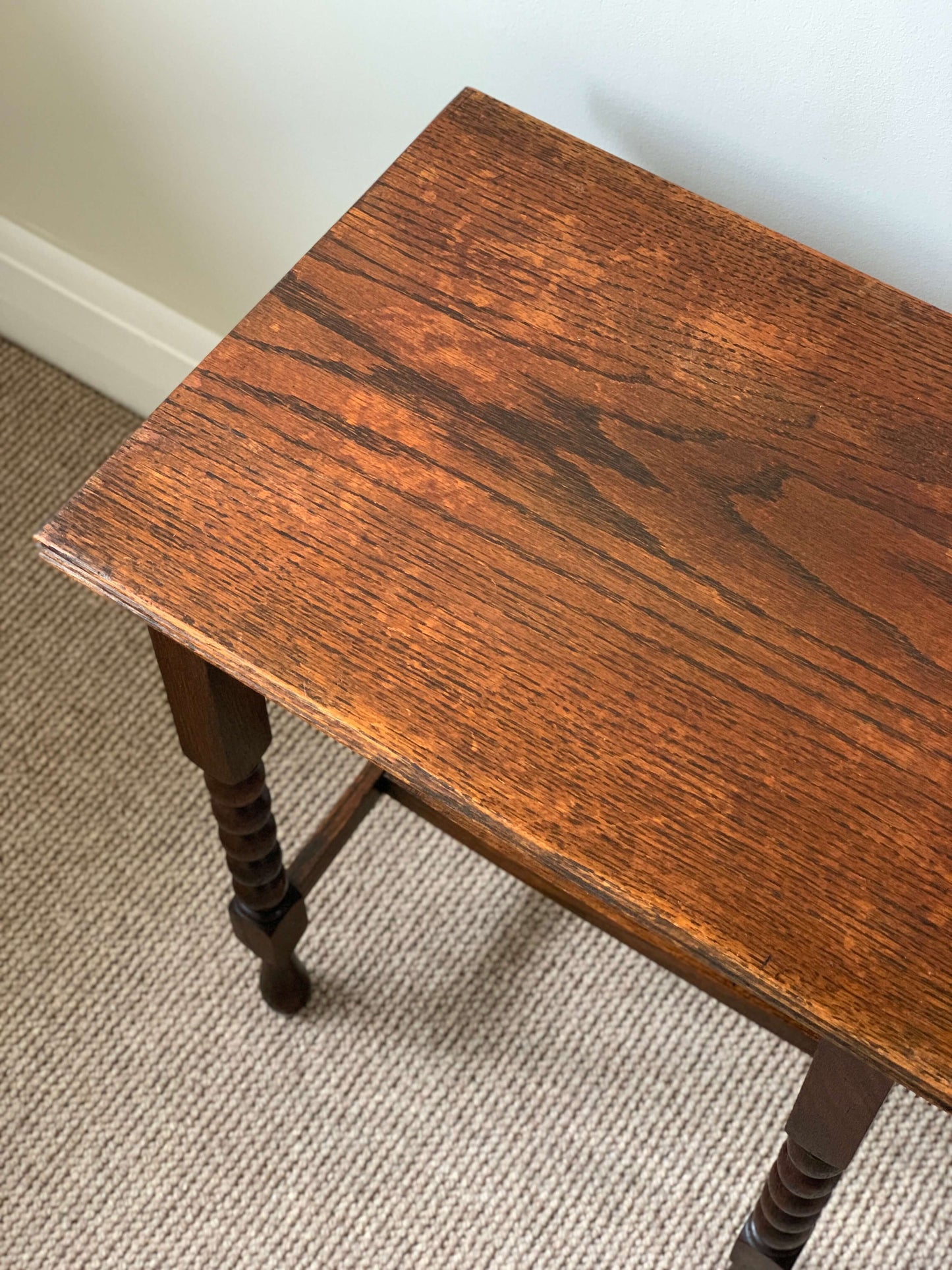 Antique rectangular bobbin table