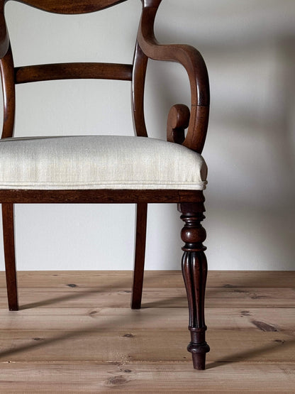 Georgian mahogany carver chair with upholstered seat
