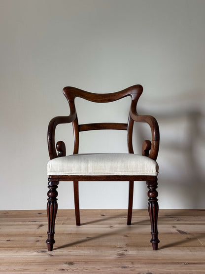 Georgian mahogany carver chair with upholstered seat