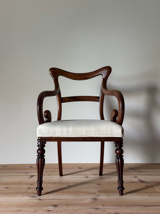 Georgian mahogany carver chair with upholstered seat