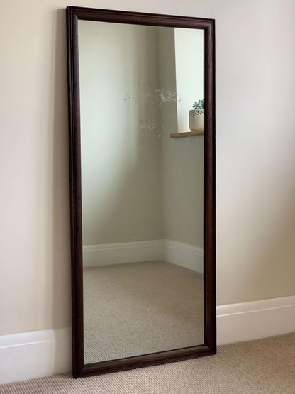 Rectangular antique oak-framed mirror