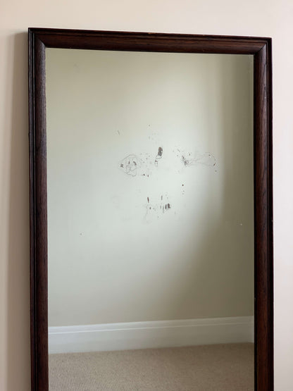 Rectangular antique oak-framed mirror