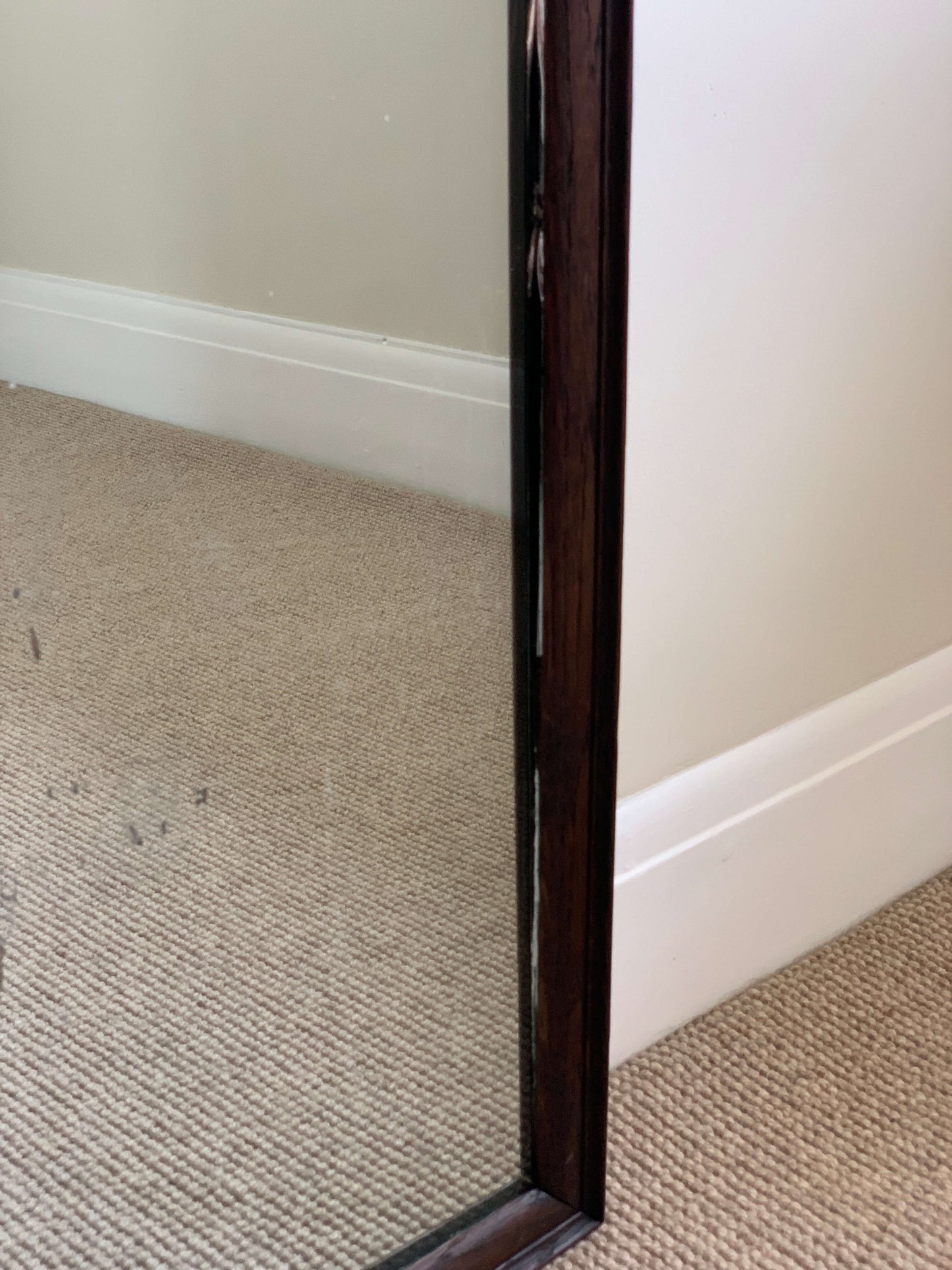 Rectangular antique oak-framed mirror