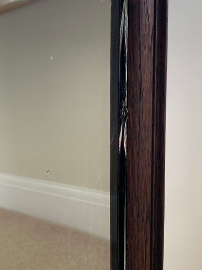 Rectangular antique oak-framed mirror