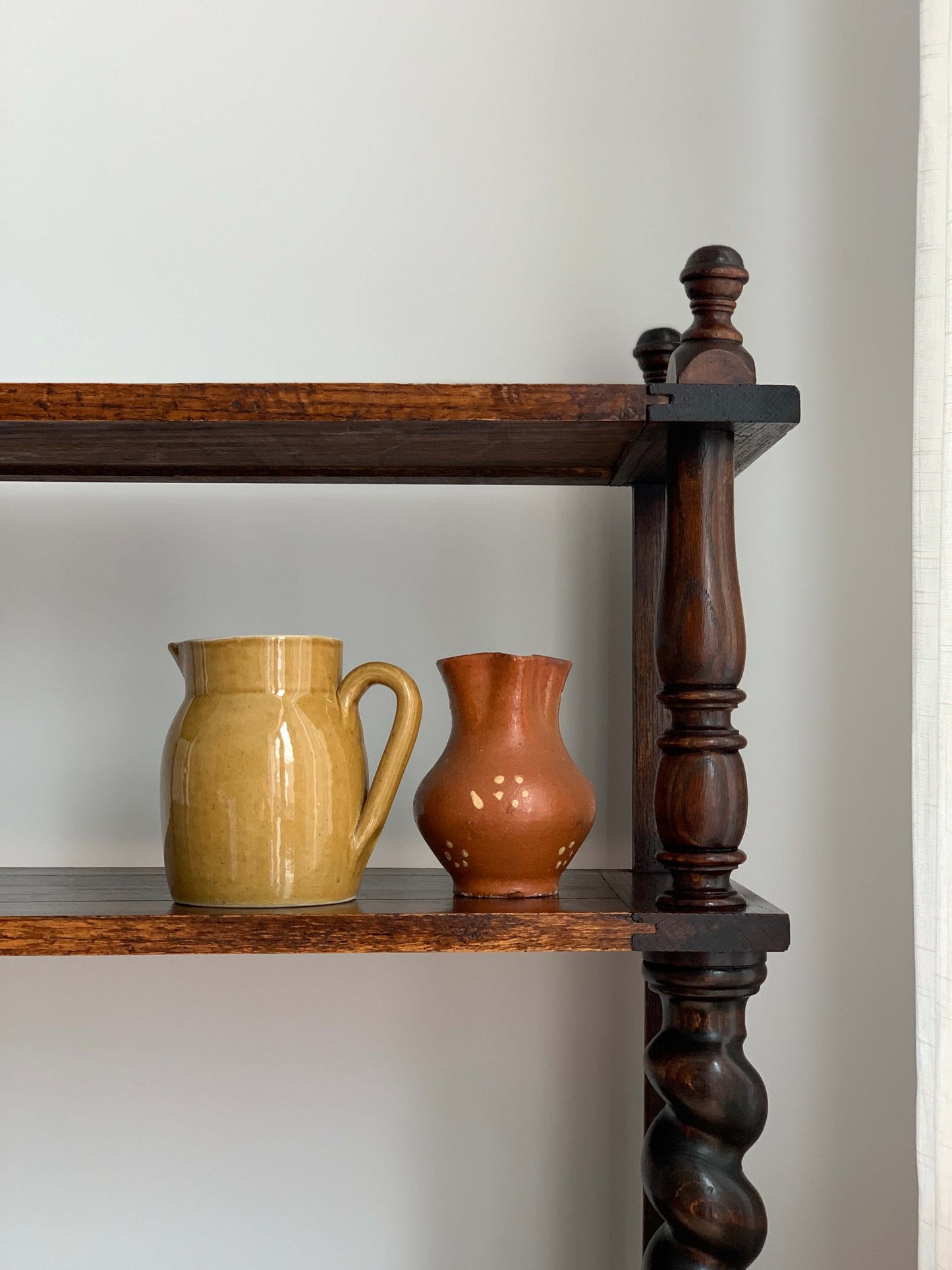 Antique barley twist freestanding shelving unit