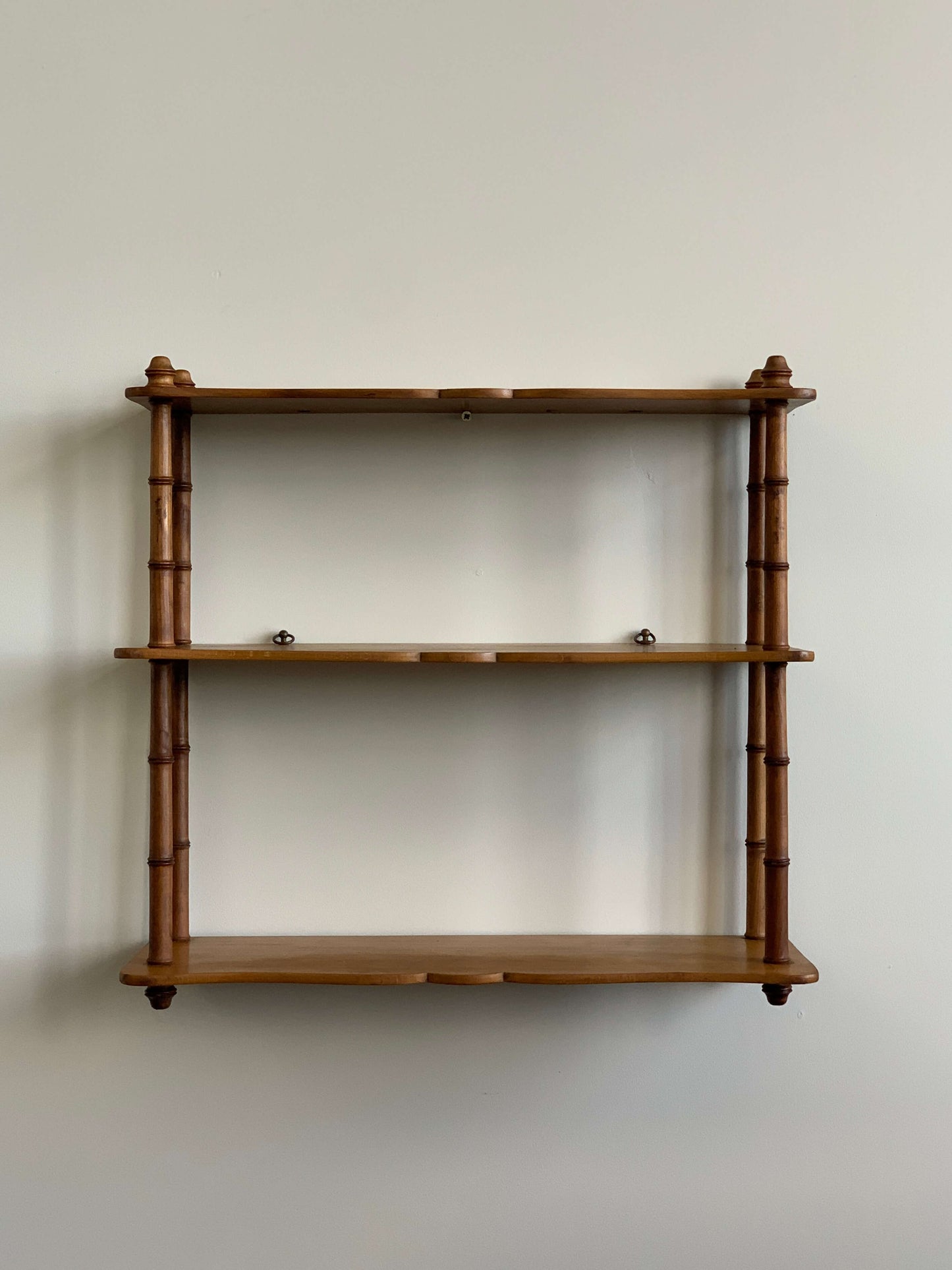 ON HOLD French vintage faux bamboo shelving unit