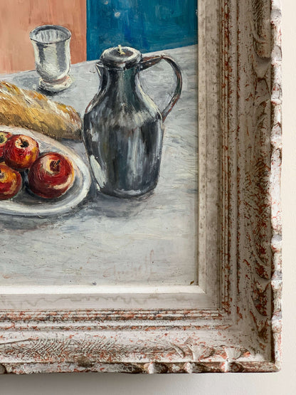 French vintage tablescape oil painting