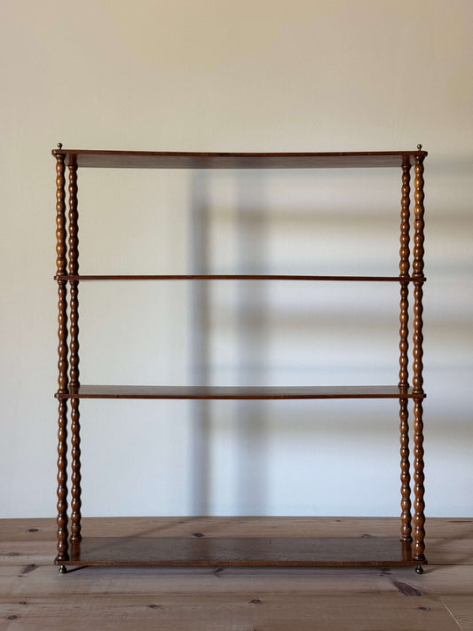 Large French antique bobbin wall-hung shelf
