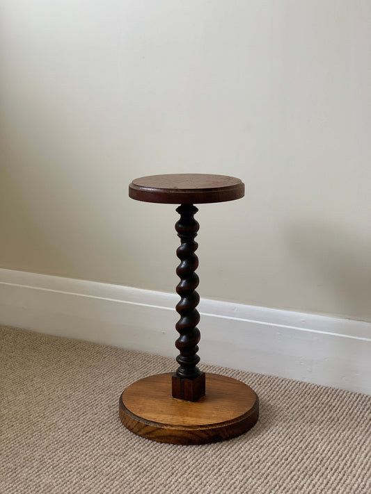 French vintage circular barley twist pedestal table