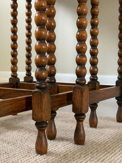 Vintage nest of three bobbin tables