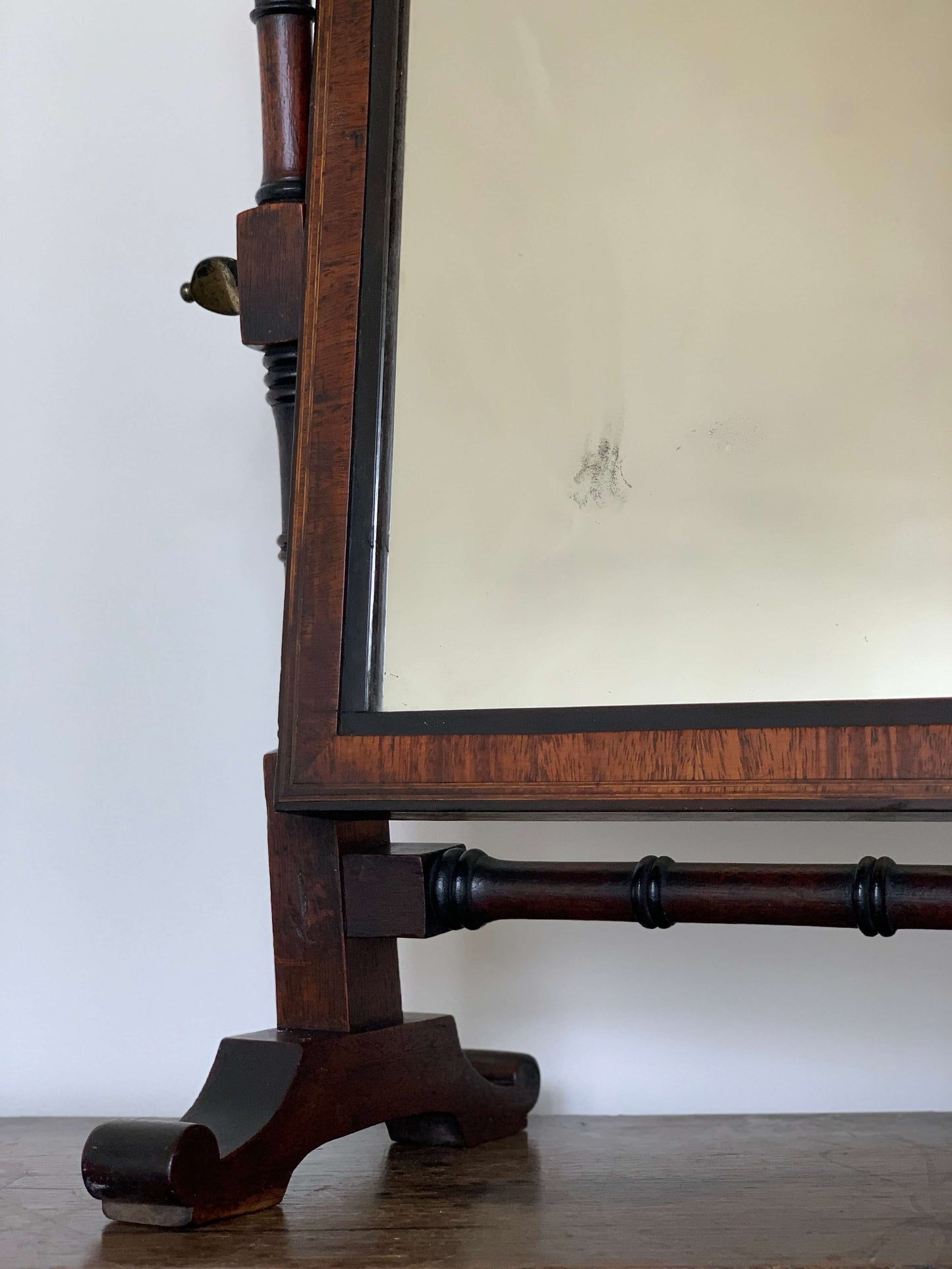 Antique rectangular table top mirror