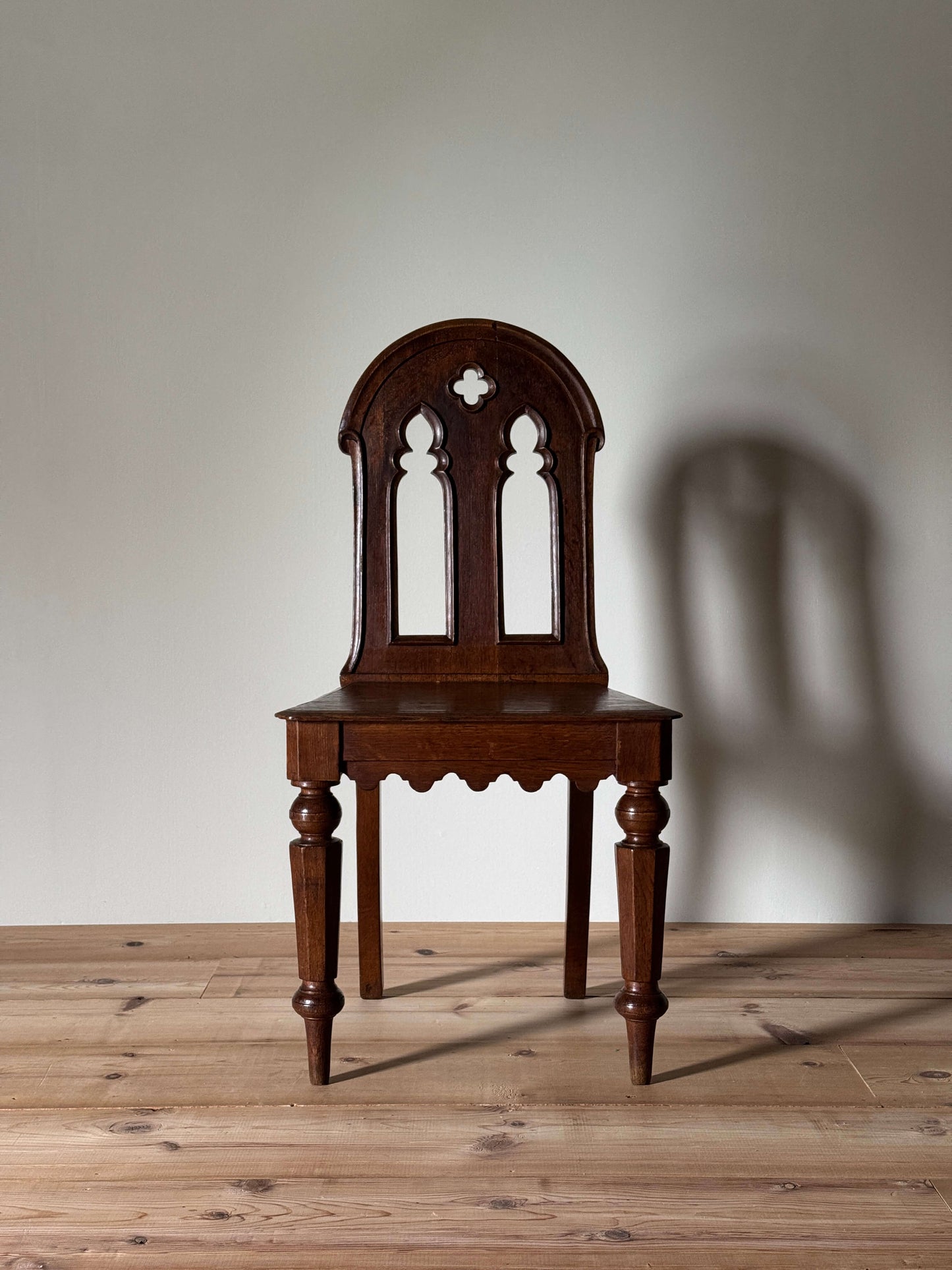 Antique Gothic-revival hall chair