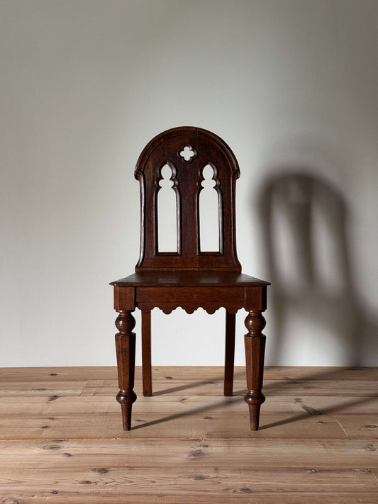 Antique Gothic-revival hall chair