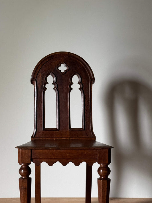 Antique Gothic-revival hall chair