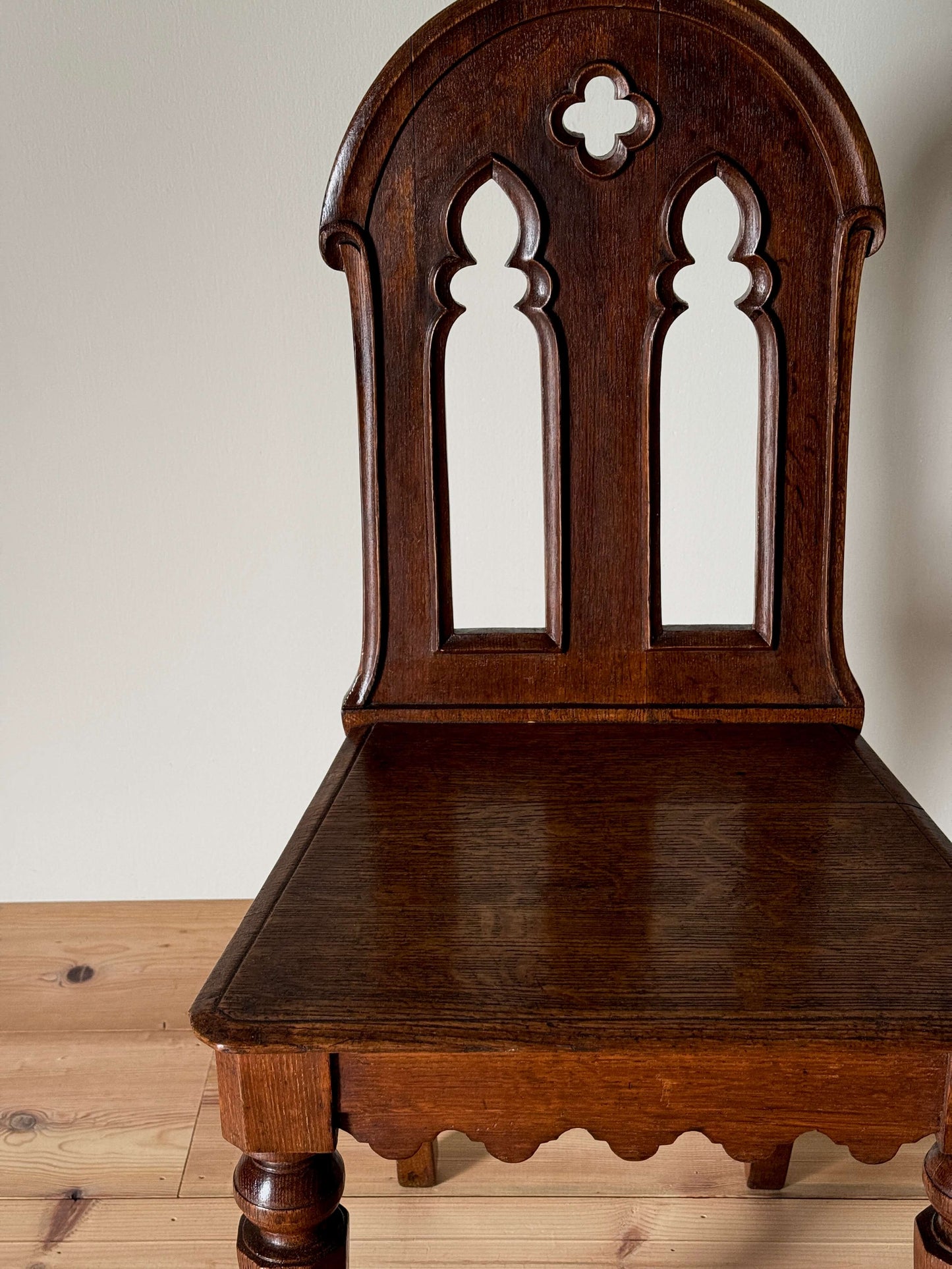 Antique Gothic-revival hall chair
