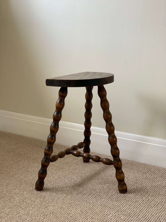 French vintage bobbin stool